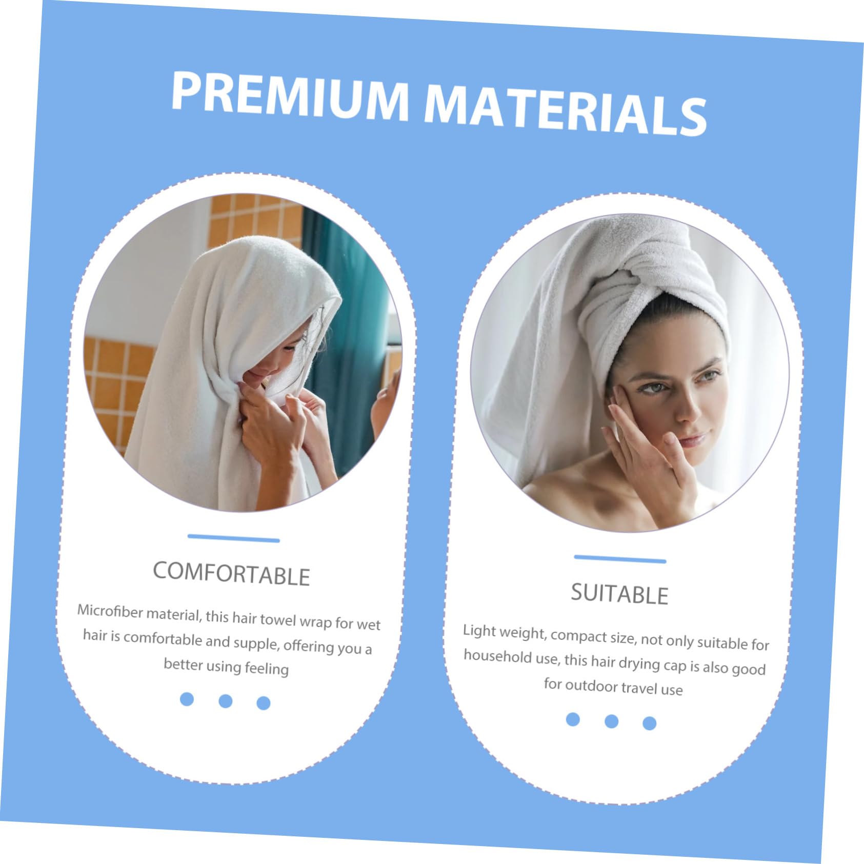 3 Piezas Toalla para secar el Cabello Toallas para el Cabello toalhas Towels de Cabeza para o Mojado Envoltura de para secar la Cabeza Fibra extrafina
