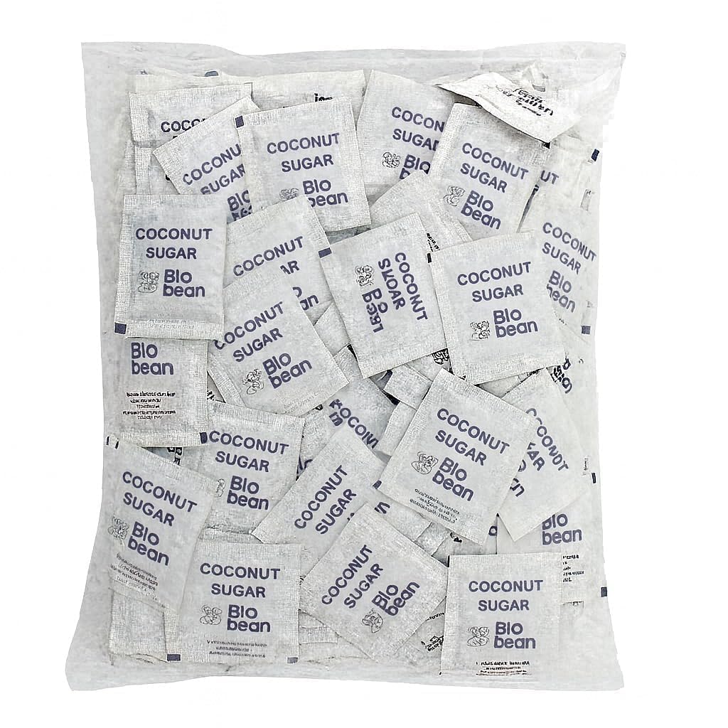 Bio bean Coconut Sugar, Individual Sachets, 0.03g Each, Pack of 2, 200 Sachets per Pack
