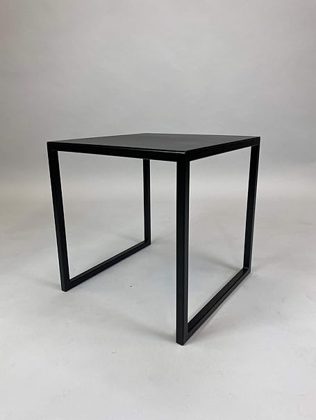 INDIAN DECOR. 38206 Steel Side Table, Coffee Table, Bedside, Cube, nightstand, Industrial Style, Minimalistic Furniture, Handmade, Design, Modern Style Design - Black