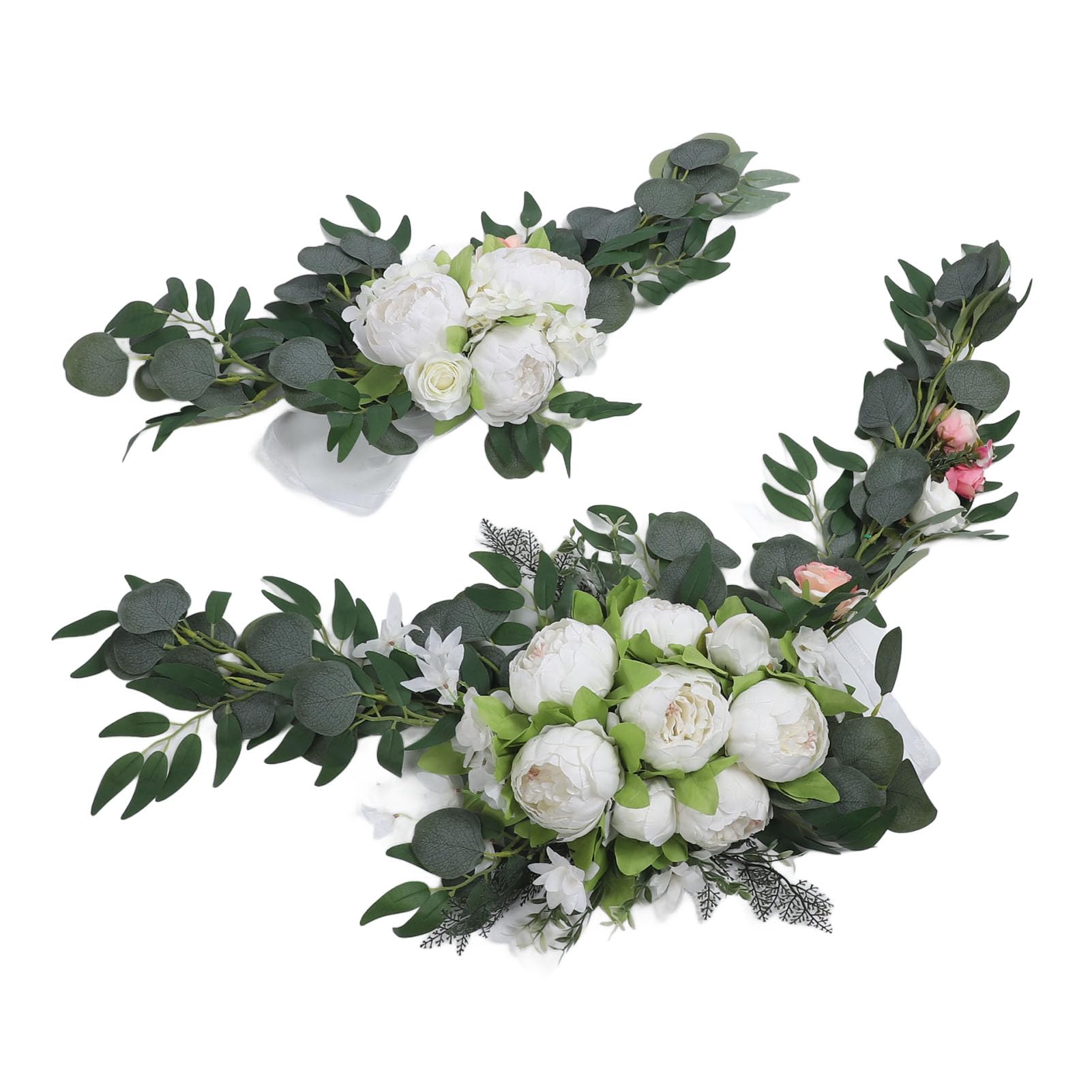 4 pcs Artificial Wedding Arch Flowers Wedding Arch Floral Decorations Wedding Arch Artificial Flowers Floral Wedding Arch Decor Artificial Flower Swags for Welcome Signs (White)