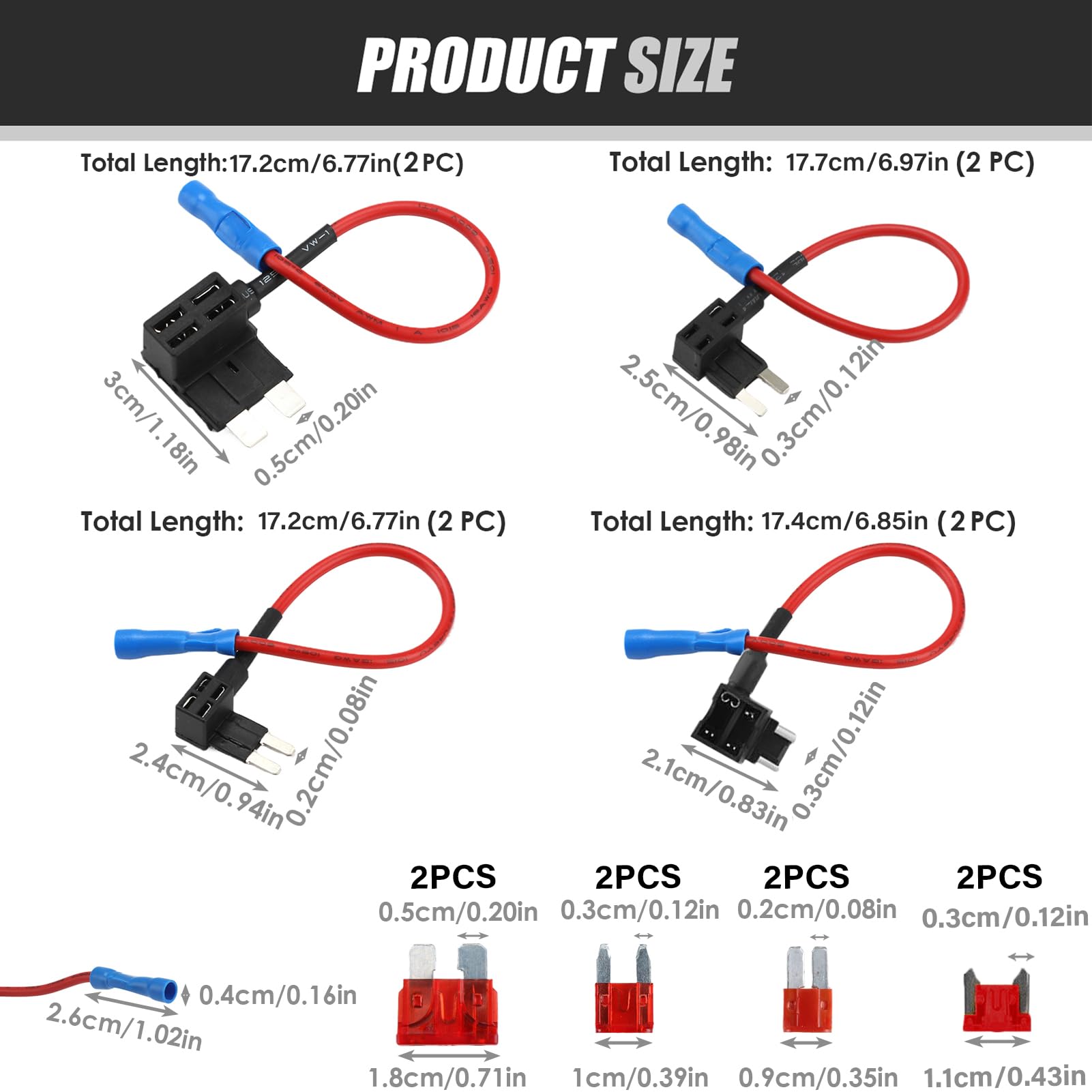 16 Pcs Fuse Taps Set, Small Mini Adding a Circuit Adapter Car Fuse Tap Kit - Image 2