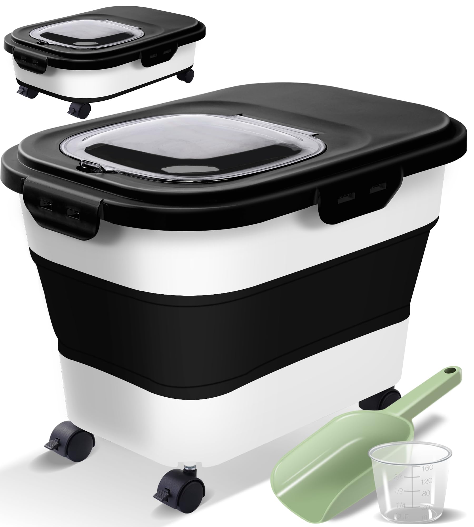 Druuzyl Hundefutter Box 5kg - Faltbarer Futterbehälter Mit Messbecher & Löffel