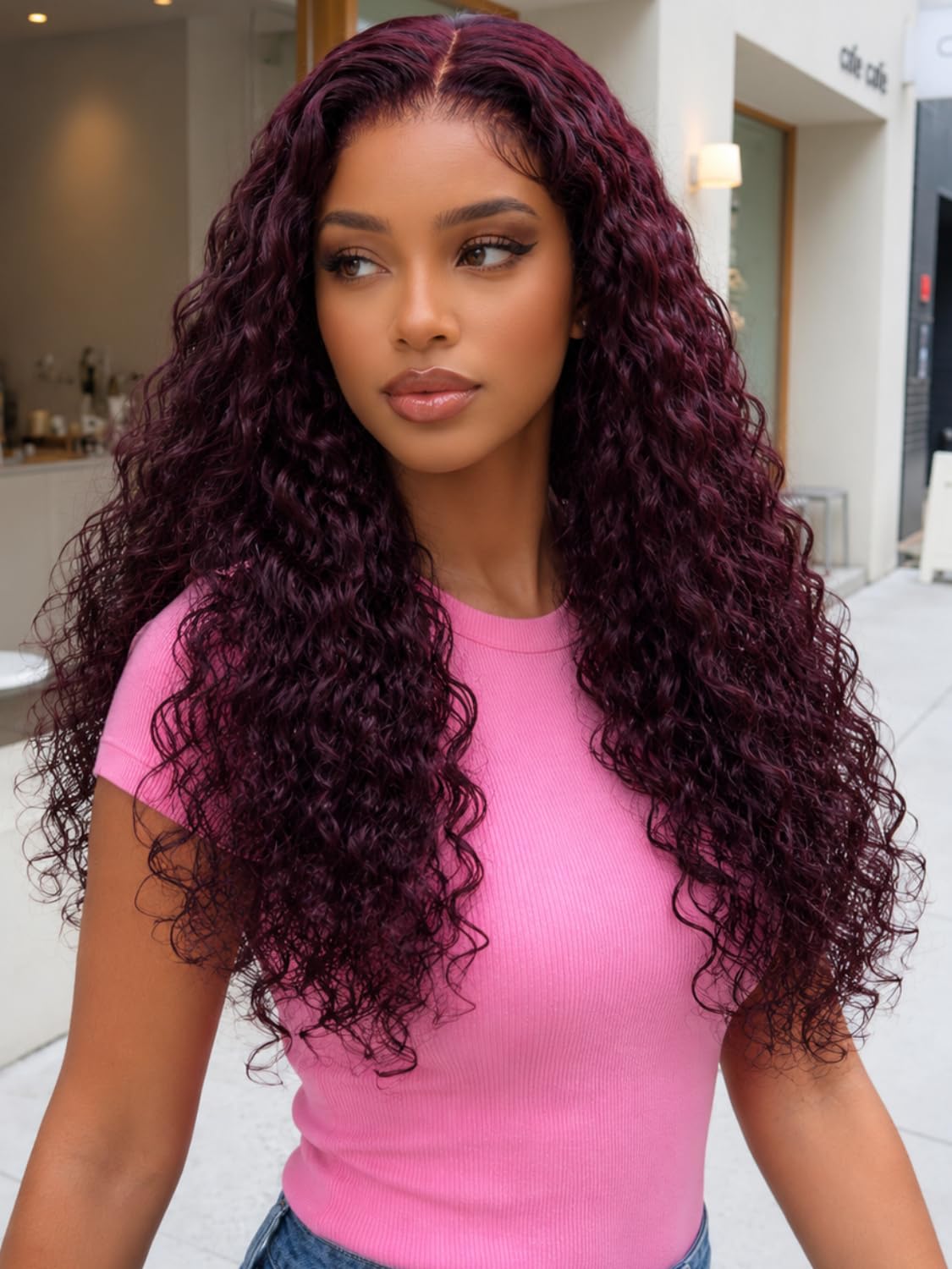 KLAIYI Bye Bye Slip Black Cherry Water Wave 13x4 — Pre-Everything