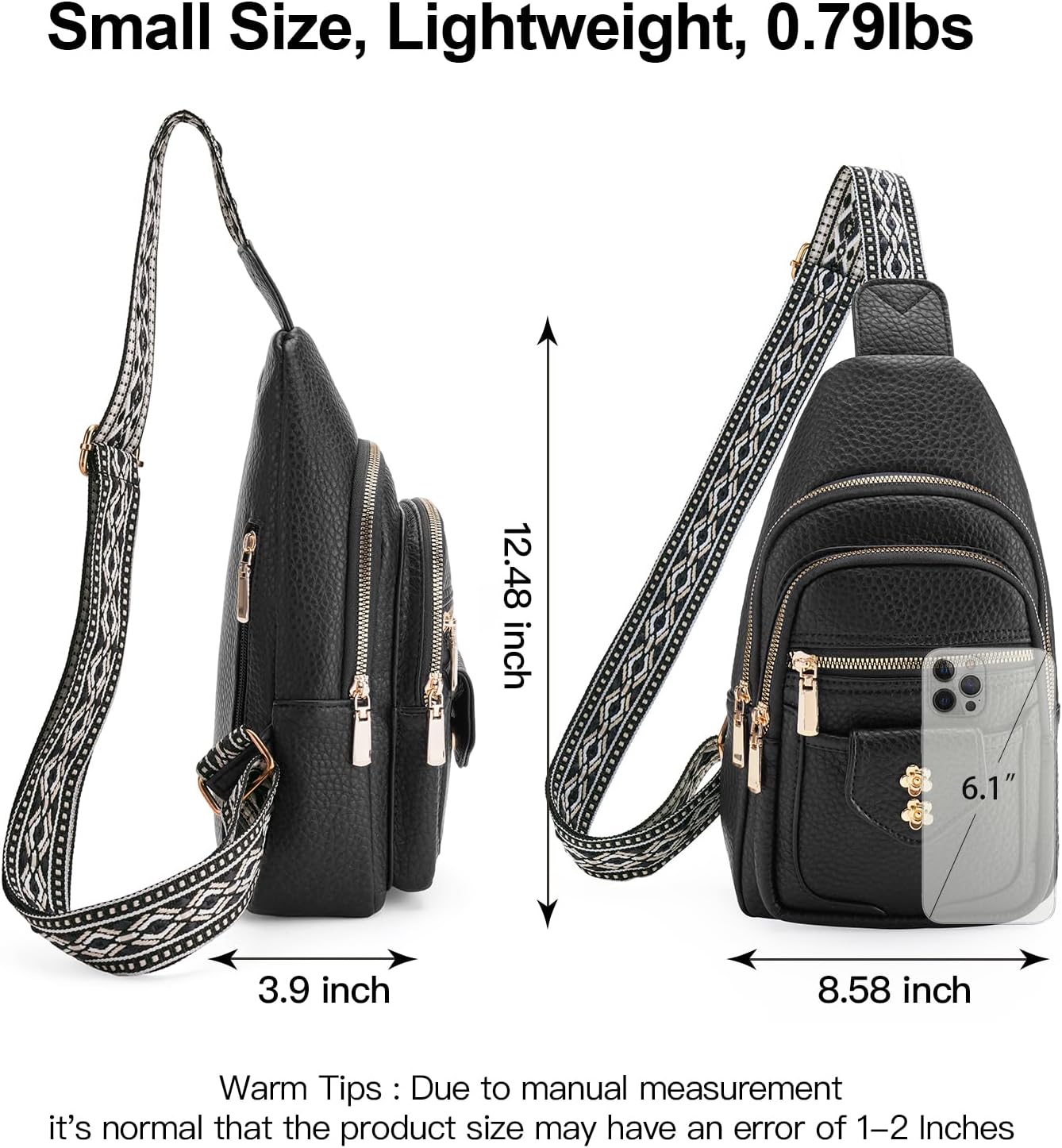 GAEKEAO Sling Bag Crossbody Bags for Women Vegan Leather Fanny Pack Chest Travel Anti Theft Purse Shoulder Bag handbags Gifts