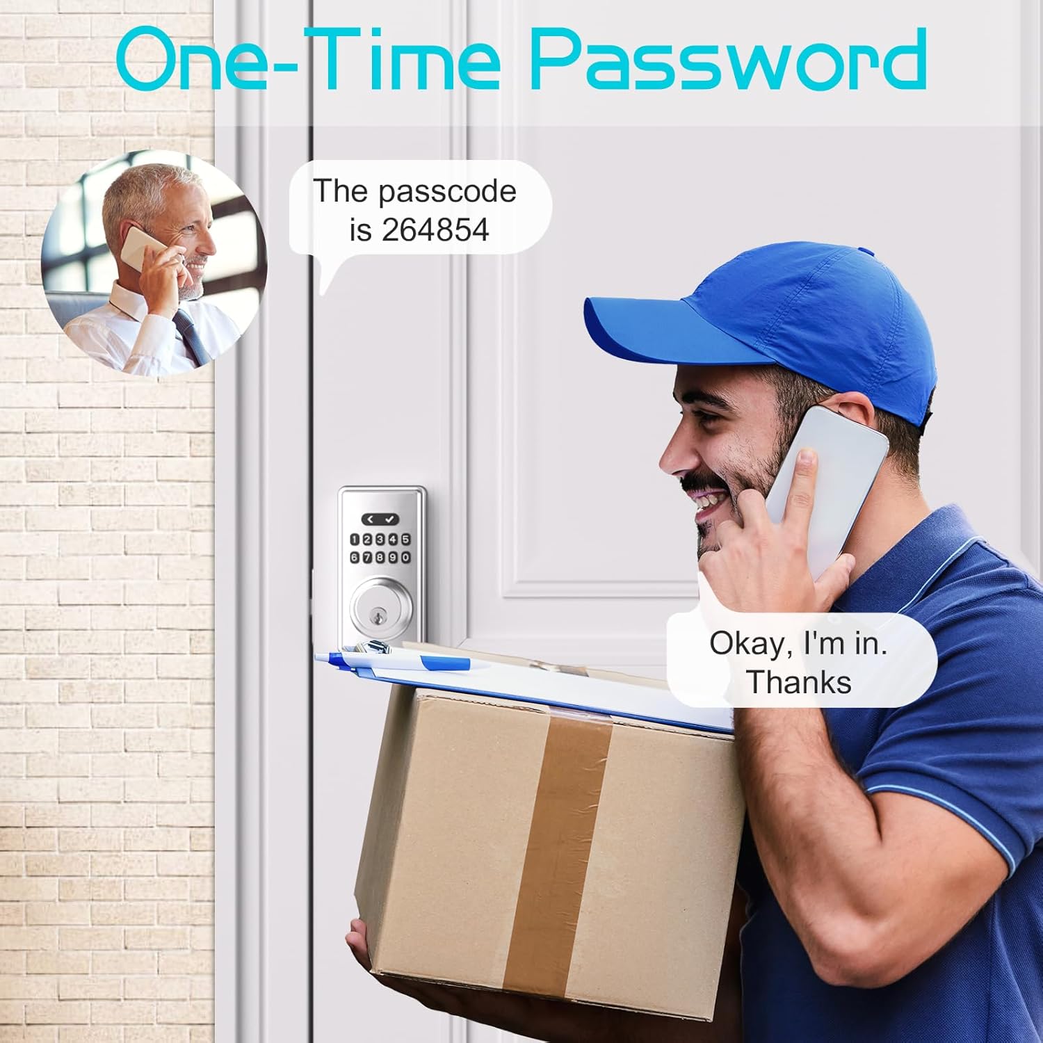 Keyless Entry Door Lock with Keypad, Deadbolt Smart Code Lock for Front Door with 2 Keys, Customizable User Codes, Auto Locking, Easy Installation