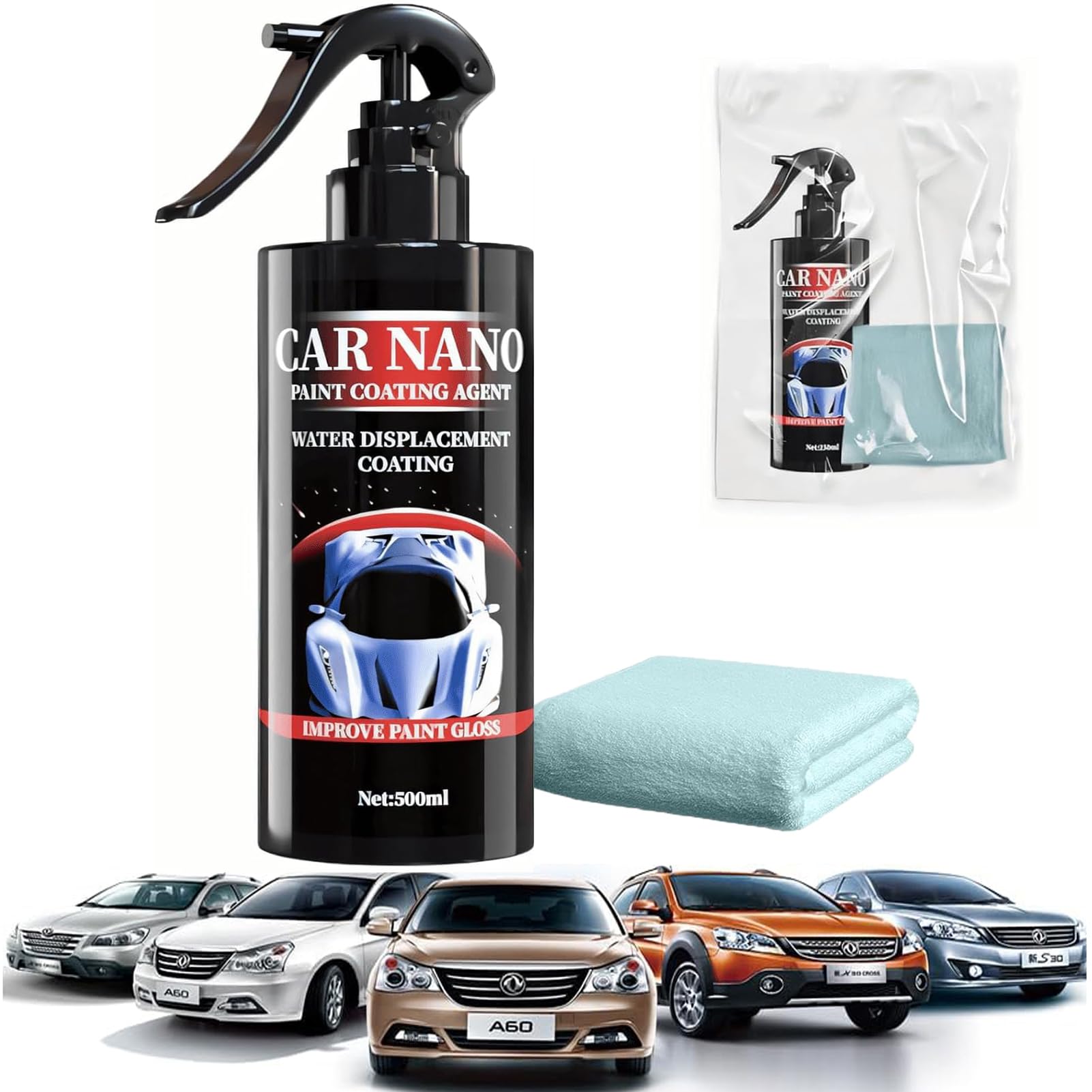 Car Polish Scratch Remover Kit for Cars, 500ML Nano Car Scratch Removal Spray Micron Polish Removes Scuffs And Scratches Car Wax Polish Car Body Scratch Remover (500ML)