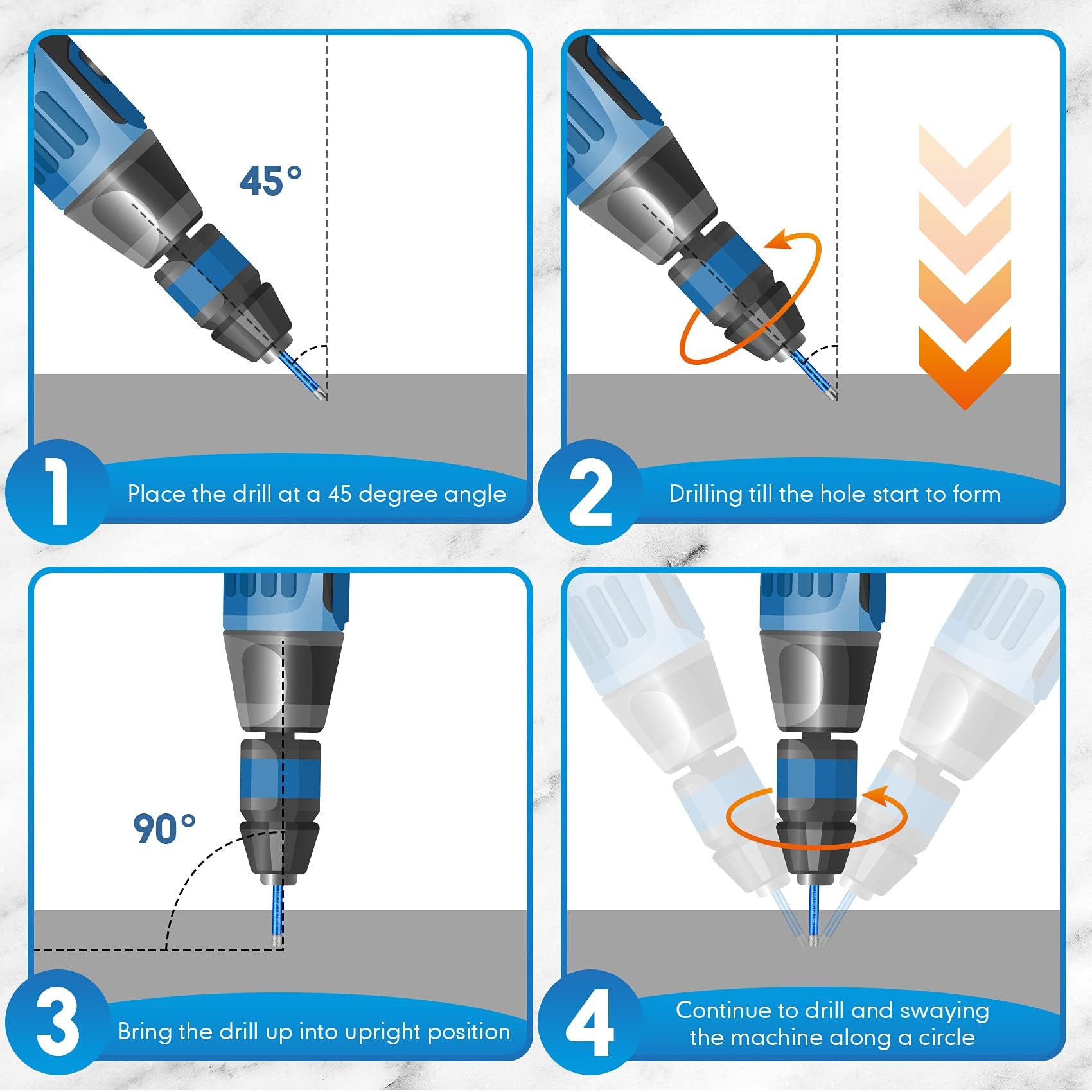 Glass Tile Drill Set - 5pc Diamond Drill Bits (5, 6, 8, 10, 12 mm) - Image 4