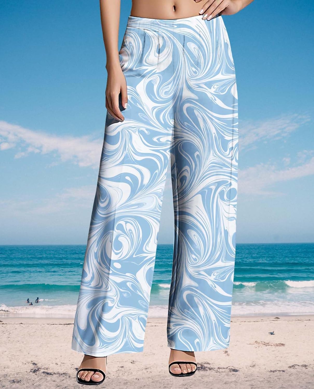 Womens Boho Pants Casual Oversize High Waisted Wide Leg Trousers Pattern Printed Ourdoors Pant for 2025 Summer - Image 6