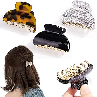 Aollaaミニヘアクリップ バンスクリップ【おしゃれ小型3本Mix】小さめ ヘアバレッタしっかり髪留め 人気おしゃれヘアクロー ヘアアクセサリー 髪飾りクリップ ヘアアレンジ サイドクリップ ハーフアップ髪飾り3pcs