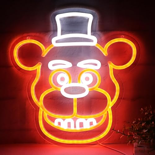 Miniatura 1 de AHlove Five Nights at Freddy'sfnaf Freddy - Letreros de neón para decoración de pared, luces LED de neón para dormitorio, cumpleaños, regalos de