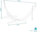 Sunnydaze Curved Wood Hammock Stand Only - 2-Person Wooden Hammock Stand for Outside with 400-Pound Capacity- 13-Foot