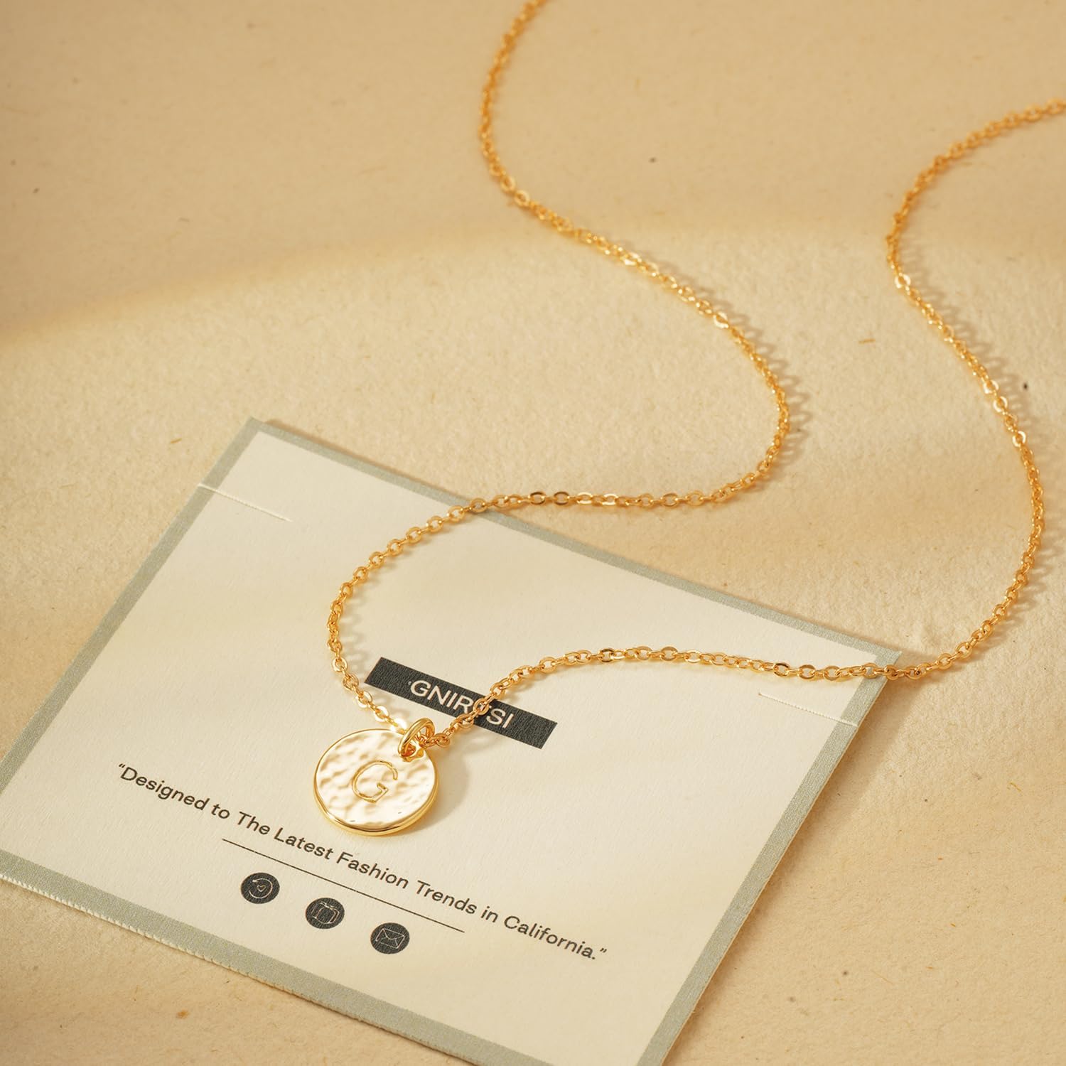 GNIRTSI Gold Layered Initial Necklaces for Women Satellite Chain Choker Disc Letter Y Coin Pendant 14K Gold Plated Minimalist Dainty Trendy Jewelry - Image 6