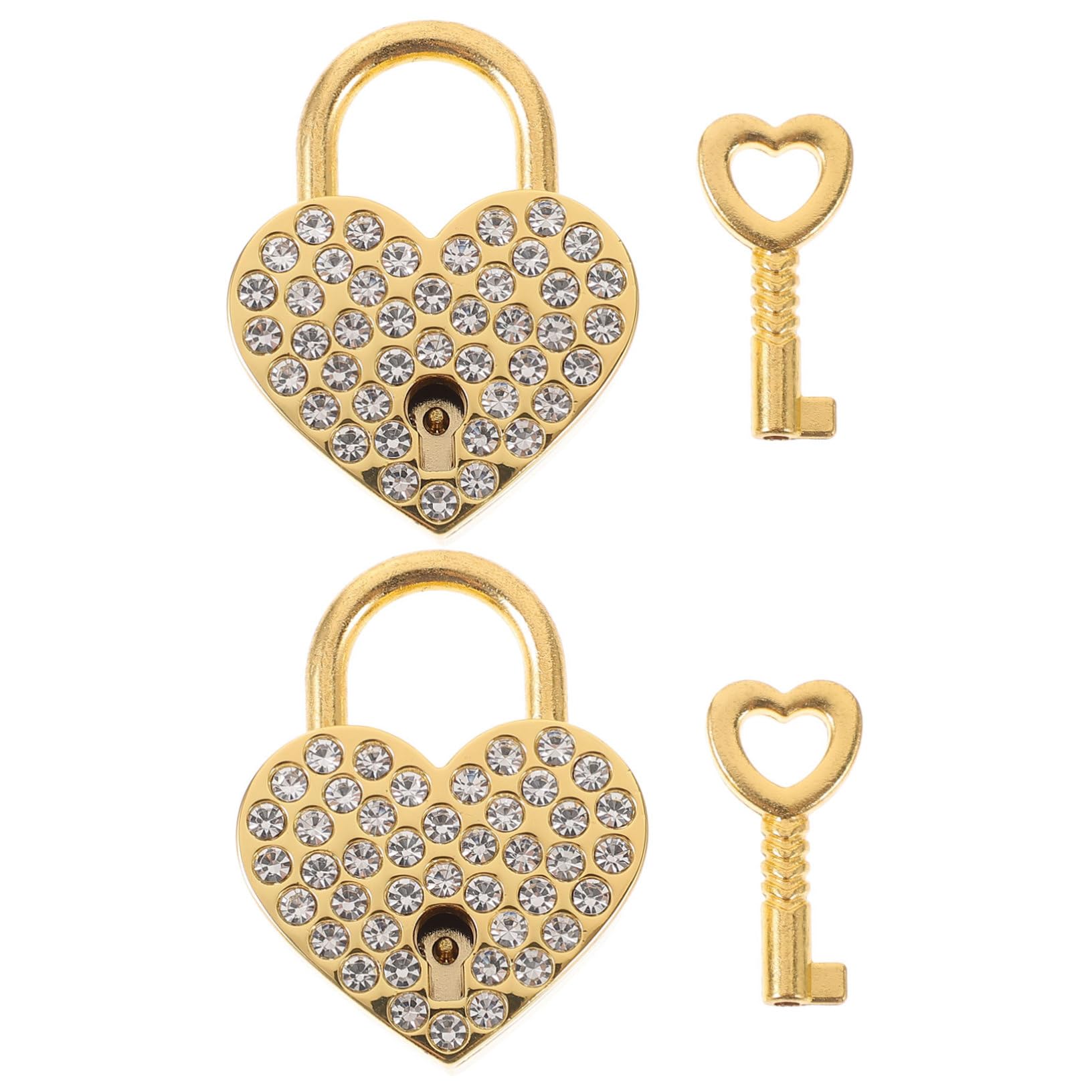 Hemobllo 8 Pcs Rhinestones Love Lock Rhinestones Lock Love Lock with Keys Heart Padlock Locks with Keys Rhinestones Heart Shaped Lock Small Padlock Heart Lock with Keys Padlock with Key