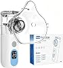 Nebuliser, Nebuliser Machine for Adults Kids, Portable Nebulizer Machine with 3 Speed Modes, LED Digital Display, USB Rechargeable, Self-Cleaning, 2 Masks 1 Mouthpiece, Home Use Only