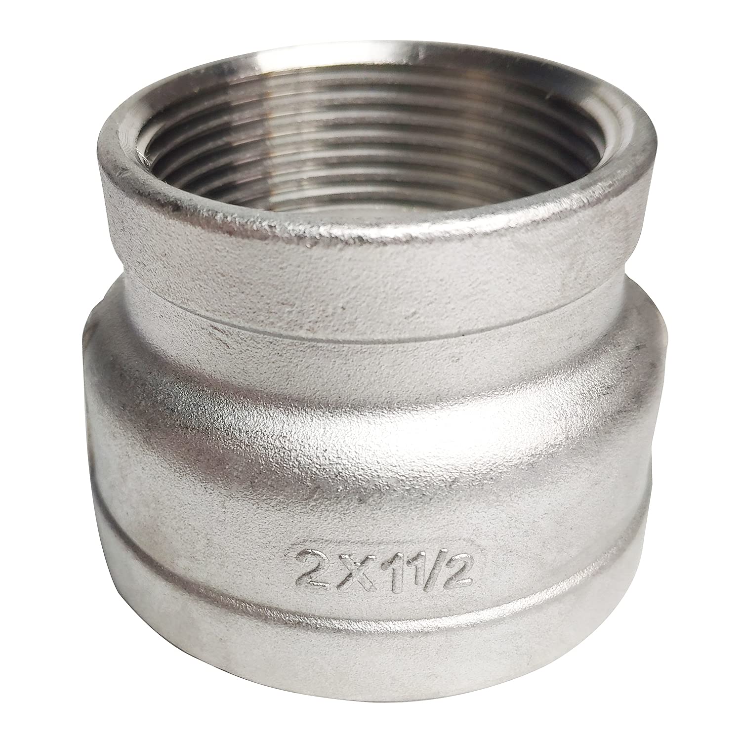 2" x 1-1/2" Female Reducer Reducing Coupling,Stainless Steel 304 NPT Female Threaded Cast Pipe Fitting,Nipple