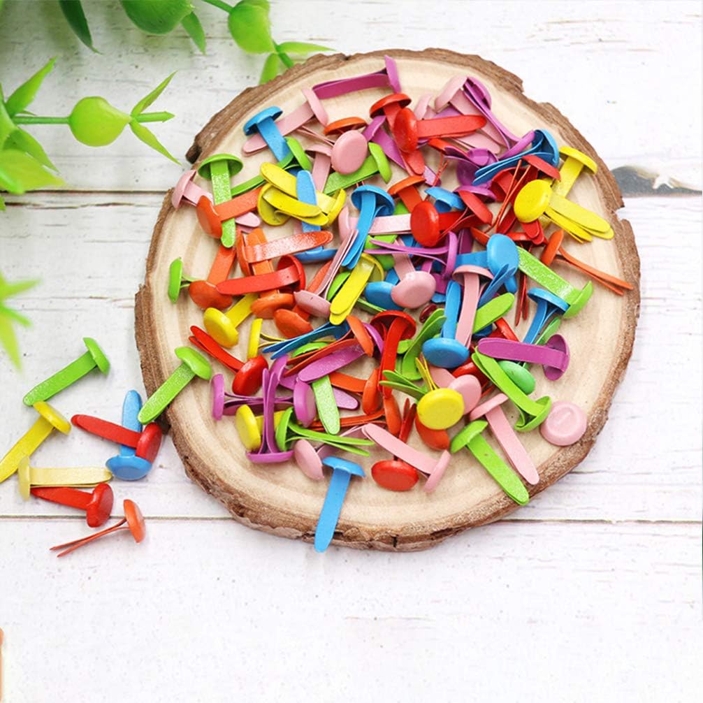 EXCEART 2set Colorful Mini Brads Round Paper Fasteners for Craft Scrapbooking Iron Material for Handmade Projects and Boys and Girls Activities