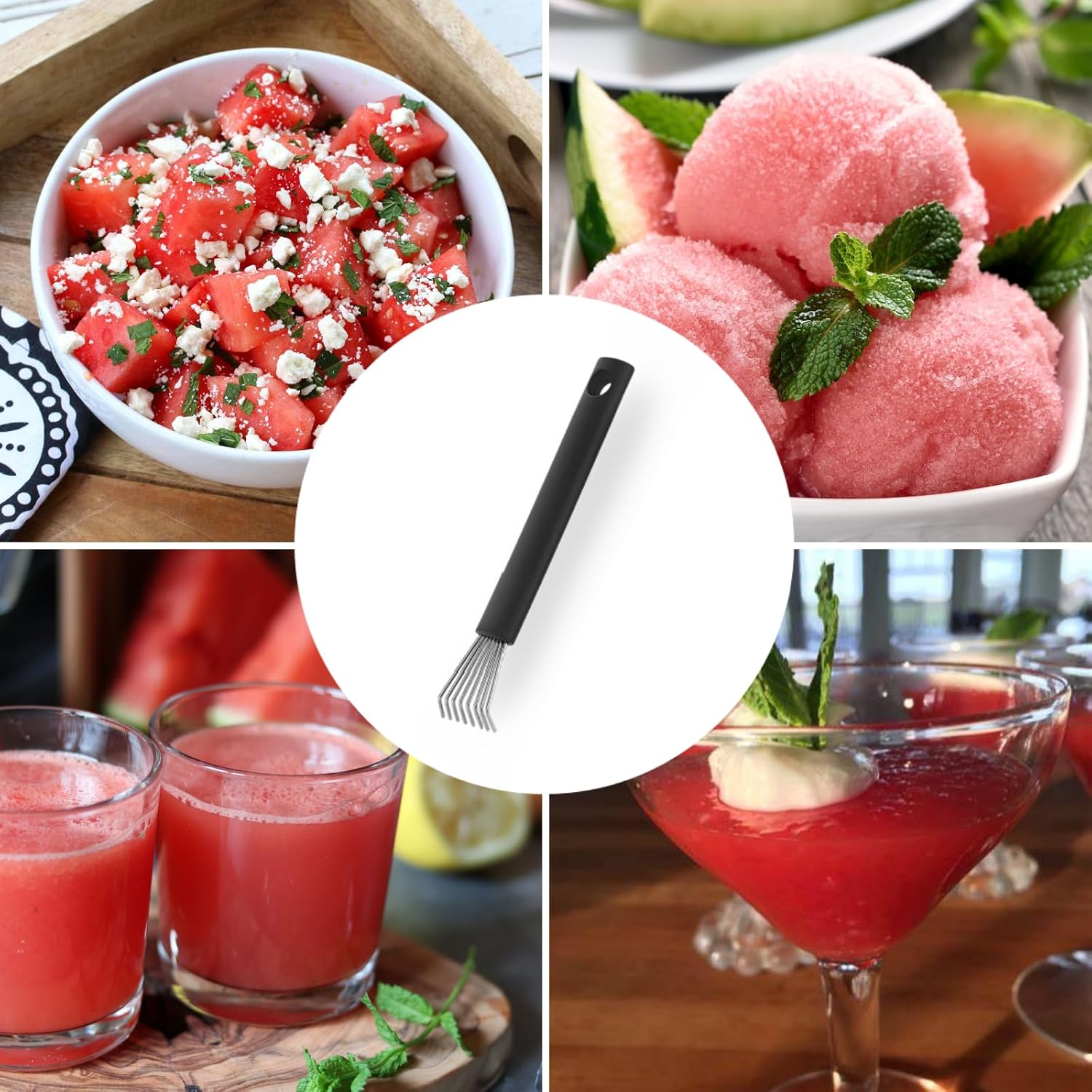 1 PCS Watermelon Seed Removal Tool Stainless Steel Fruit Seed Removal Device Melon Gadget Watermelon Cutter Fruit Seed Remover for Kitchen Watermelon Seed Removal