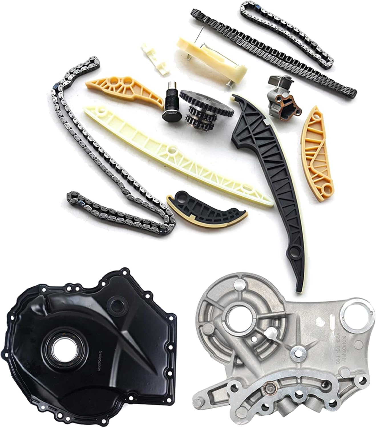 Timing Chain Cover Kit Camshaft Bridge Bracket Replacement for 2009-2015 Audi A4 A6 VW Jetta Golf GTI Passat GTI CC 2.0T 06H109469T 06H109210AG 06H109469AD 06H103144J