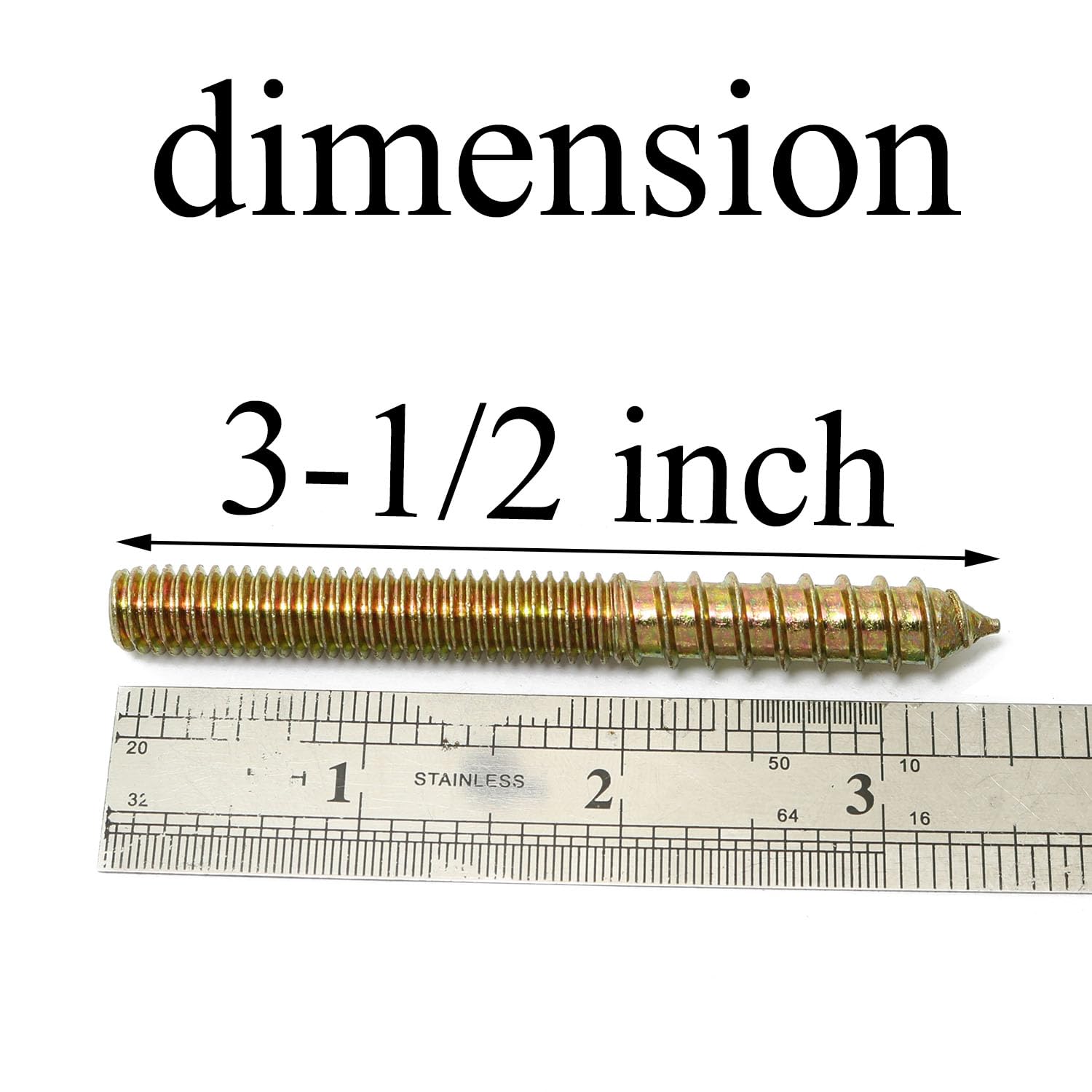 8pcs Self-Tapping Screw Hanger Bolts 3/8"-16 x 3-1/2" Hanger Bolts Double Headed Bolts for Furniture Wood Joint