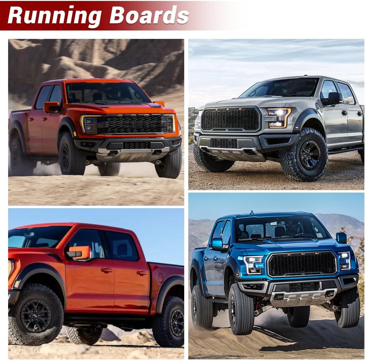 Running Boards Fit for 2021 2022 2023 2024 F150 4-Doors, Black Drop Step Side Step Rail Nerf Bars.
