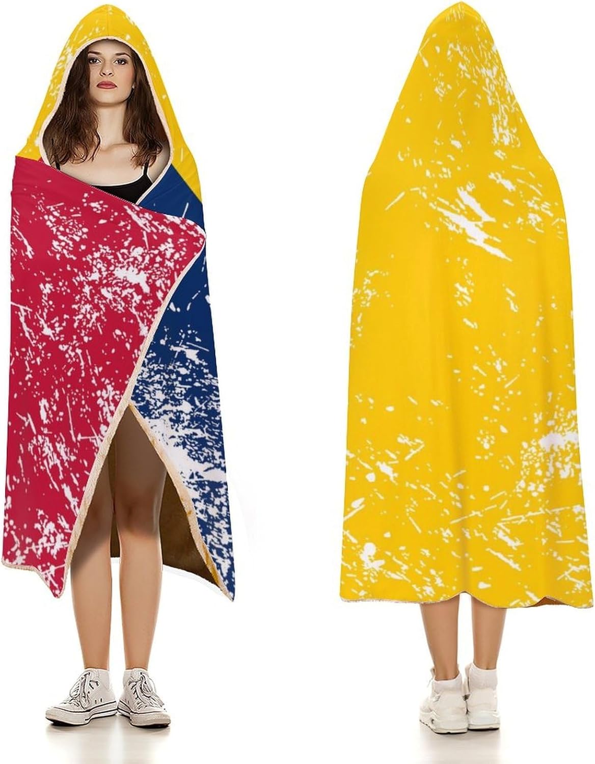 Chad Vintage Flag Fashion Wearable Blanket Hoodie Fleece Throw Cloak Robe Unisex