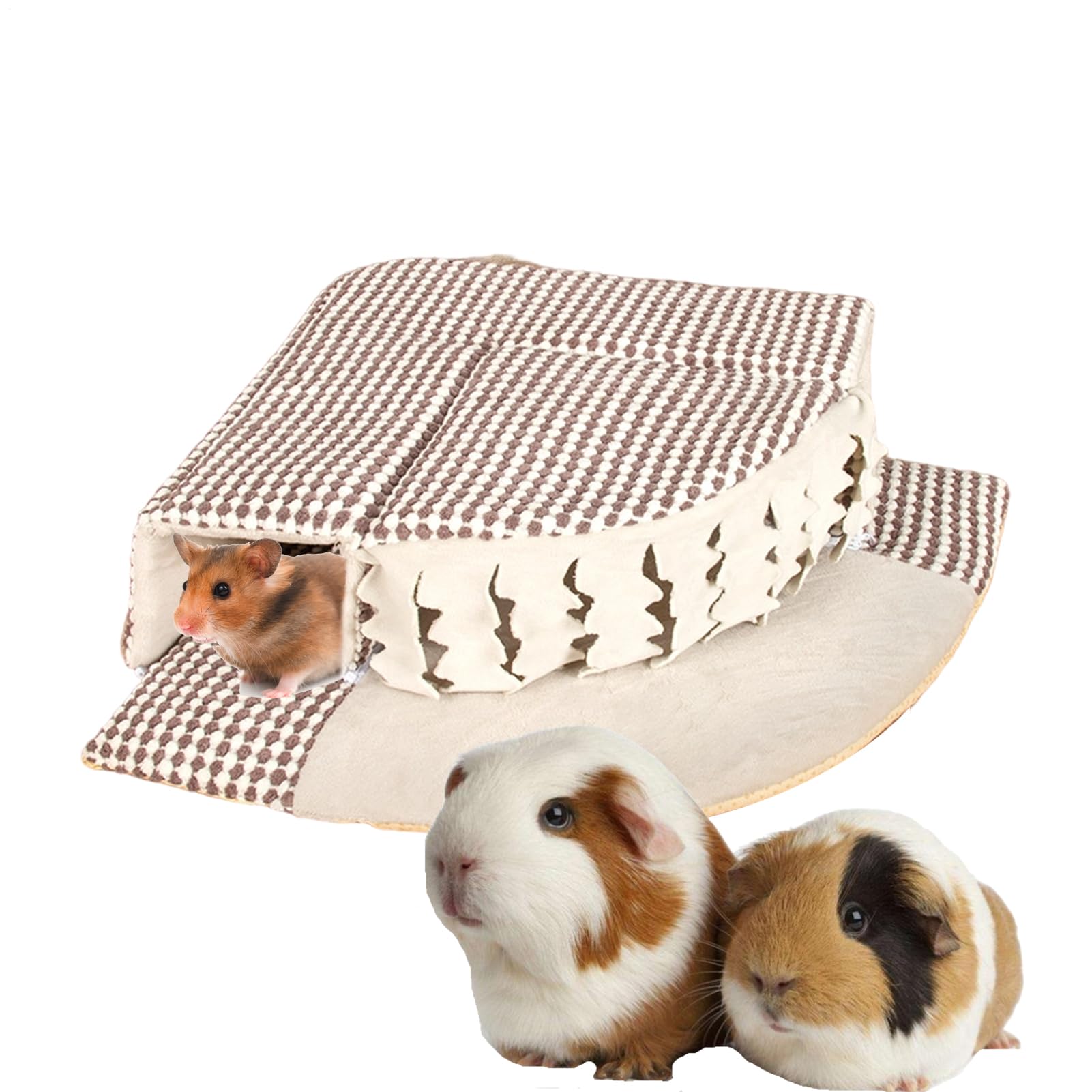 Cama para chinchilla y tubo de juego de esquina para hábitat de hámster y conejos