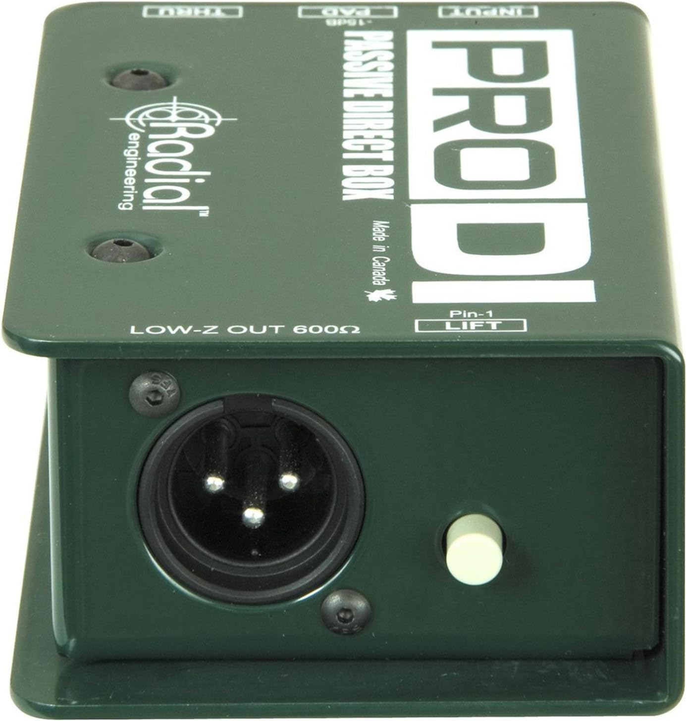 Radial ProDI 1 Channel Passive Instrument Mono Direct Box with Custom Transformer with Microphone Cable