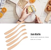 Vista 4 de LIZEALUCKY Cuchillo de mantequilla de madera hecho a mano, esparcidores de queso de gelatina, esparcidores de condimentos, mini espátulas