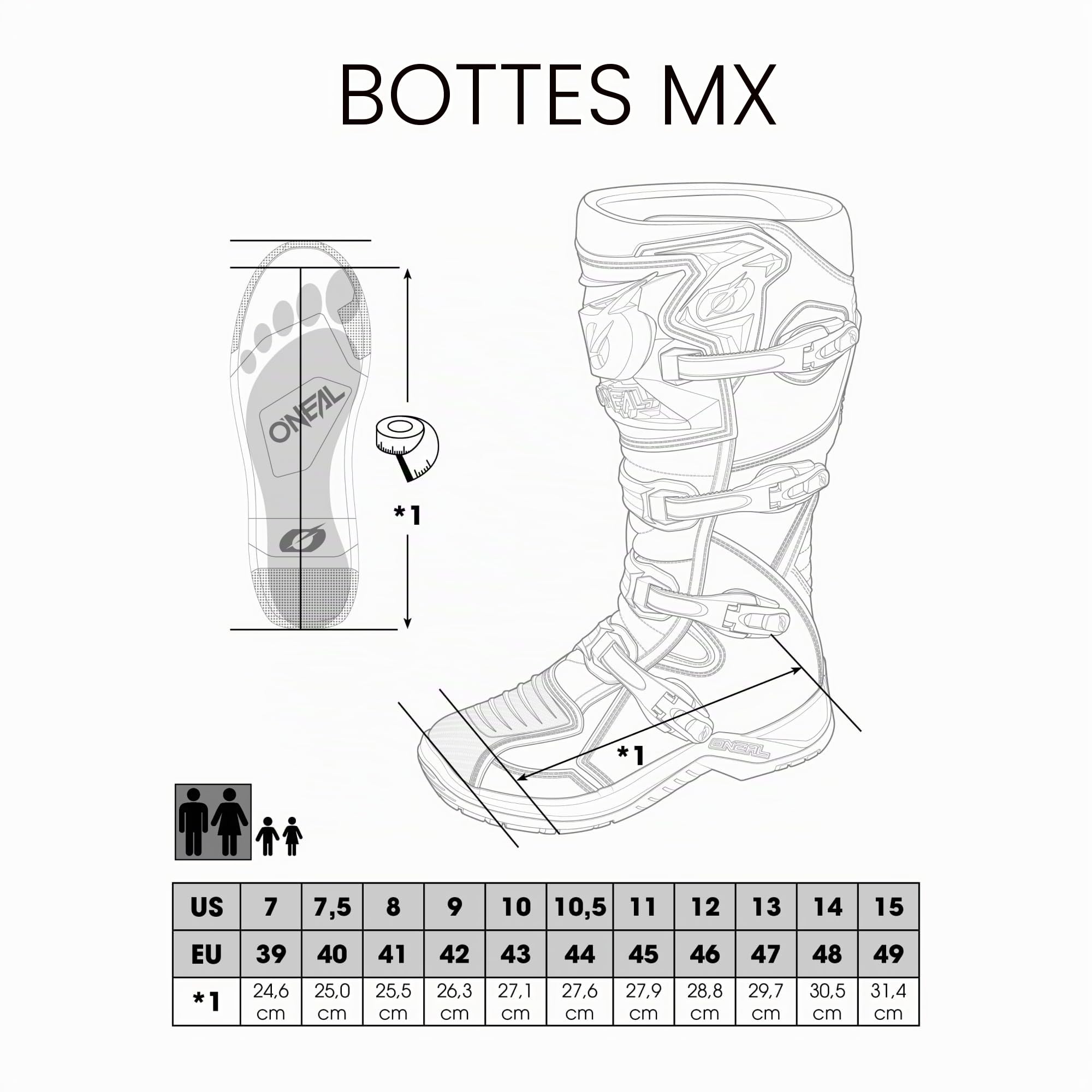 Oneal Scie Boots Black Protections MX