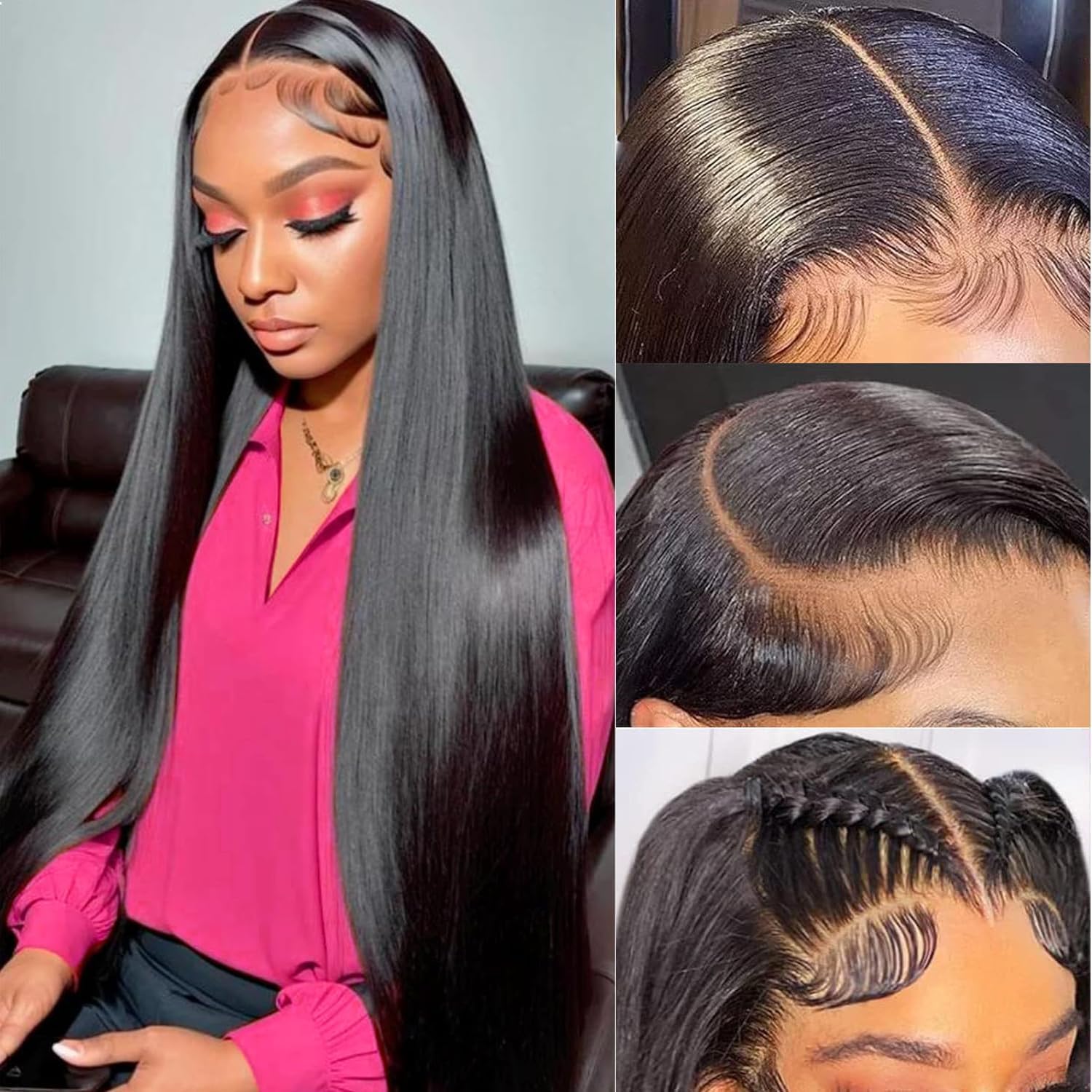 30 Inch Straight Lace Front Wigs Human Hair Hd Transparent