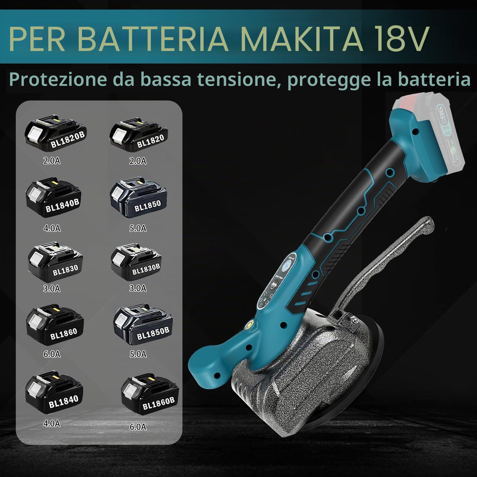 Vibratore Per Piastrelle Compatibile Con Makita 18 V Batteria, Vibratore Per Piastrelle Con Ventosa Da 4,7", 5 Marce, Velocità Regolabile, Capacità Di 60 Kg (Batteria Non Inclusa)