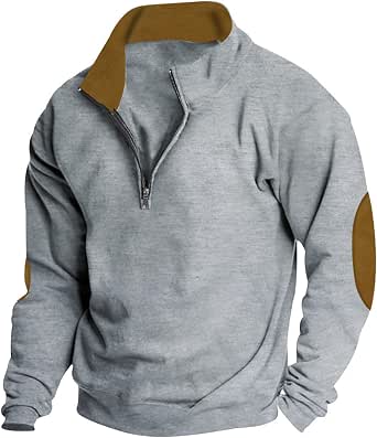 Men's Oversized 1/4 Zip Up Hoodie - Western Aztec Style