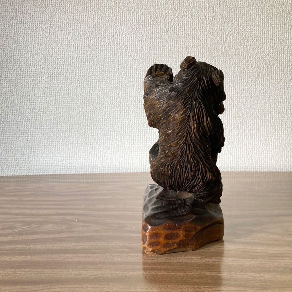 高級木製クマ彫刻⭐︎重量約6キロ特大サイズ⭐︎昭和レトロ⭐︎木彫りクマ Amazon.co.jp: 木彫り 熊 高さ18cm 鮭を取り合う子熊 1960年