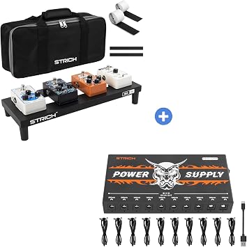 STRICH Guitar Pedal Board & SPS-40B Power Supply Bundle
