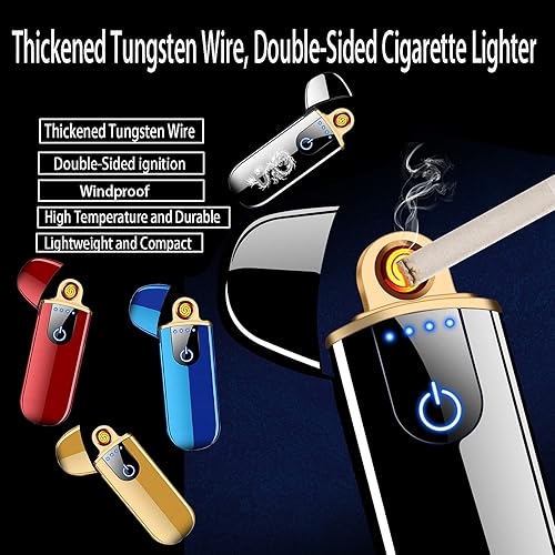 Miniatura 4 de Encendedor eléctrico, encendedor electrónico inteligente, mini encendedor recargable por USB, encendido táctil, resistente al viento, encendedor sin