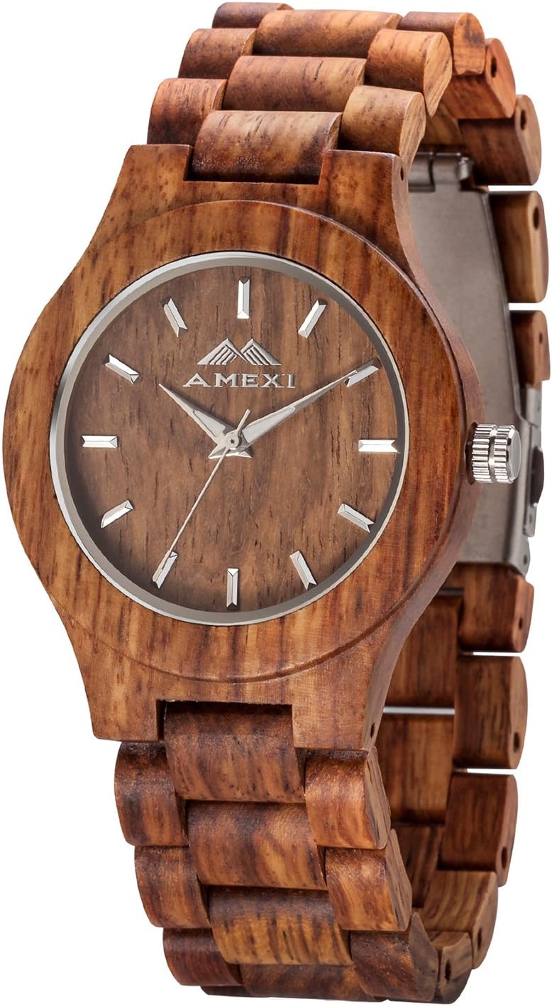 Lstbrand Amexi Men and Women Watches in Rosewood Japan Quartz Movement Analogue Display Watches Wood Watches for Outdoor Sports
