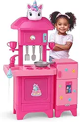 Cozinha Infantil Unicórnio Completa Pia com Água de Verdade e Ensaboador, Forno, Fogão, Geladeira e Acessórios Plástico Rosa - Magic Toys