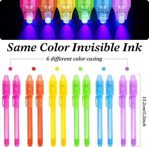 Miniatura 2 de Bolígrafo de tinta invisible, 24 bolígrafos espía con luz UV, bolígrafo secreto, marcadores mágicos de tinta que desaparecen para niños, recuerdos
