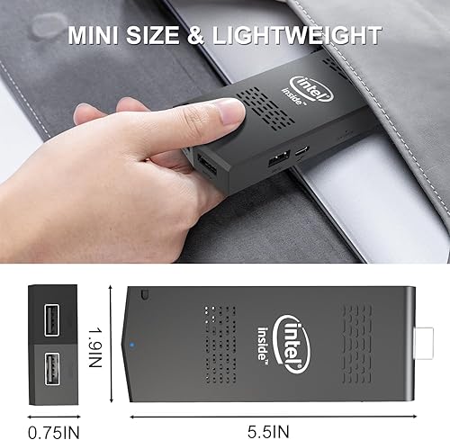 Miniatura 7 de Mini PC Stick 1TB SSD 8GB RAM con Celeron J4125 y Windows 11 Pro, soporte para computadora HDMI 4K 60Hz, WiFi de doble banda 2.4G5G, BT 4.2, Gigabit