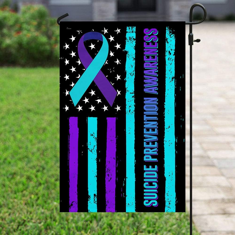 Flags-Suicide Prevention Awareness Flag QNK196Fv1, House Flag (29.5" x 39.5")-USA House Garden Flags Premium Polyester-Decorative Outdoor Flags