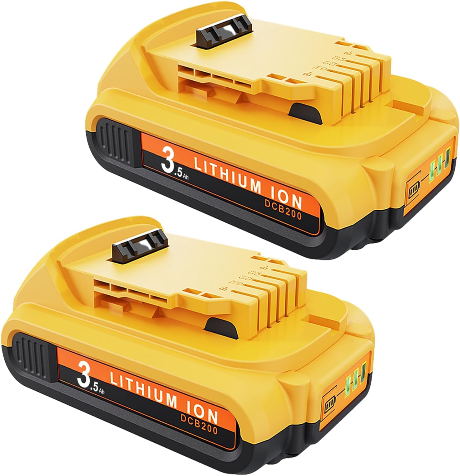 Pack De 2 Batteries 18V 5.0Ah De Remplacement Pour Dewalt - Compatibles DCB184, DCB200, DCB201, Avec Indicateur LED