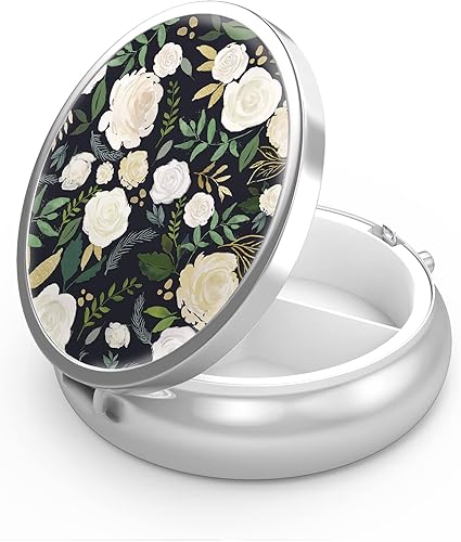 Miniatura 1 de Pastillero de 3 compartimentos para medicina, pastillero portátil para bolsillo o bolso, pastillero decorativo de metal, organizador de vitaminas,