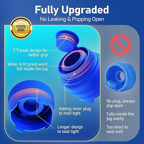 Miniatura 2 de Morsatie - Tapa reutilizable para jarra de agua de 3 y 5 galones, sin fugas y apertura, tapa de repuesto de silicona de grado alimenticio para