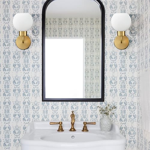 Miniatura 9 de Moderno aplique de pared de baño dorado con globo de cristal de ópalo para baño y dormitorio, juego de 2