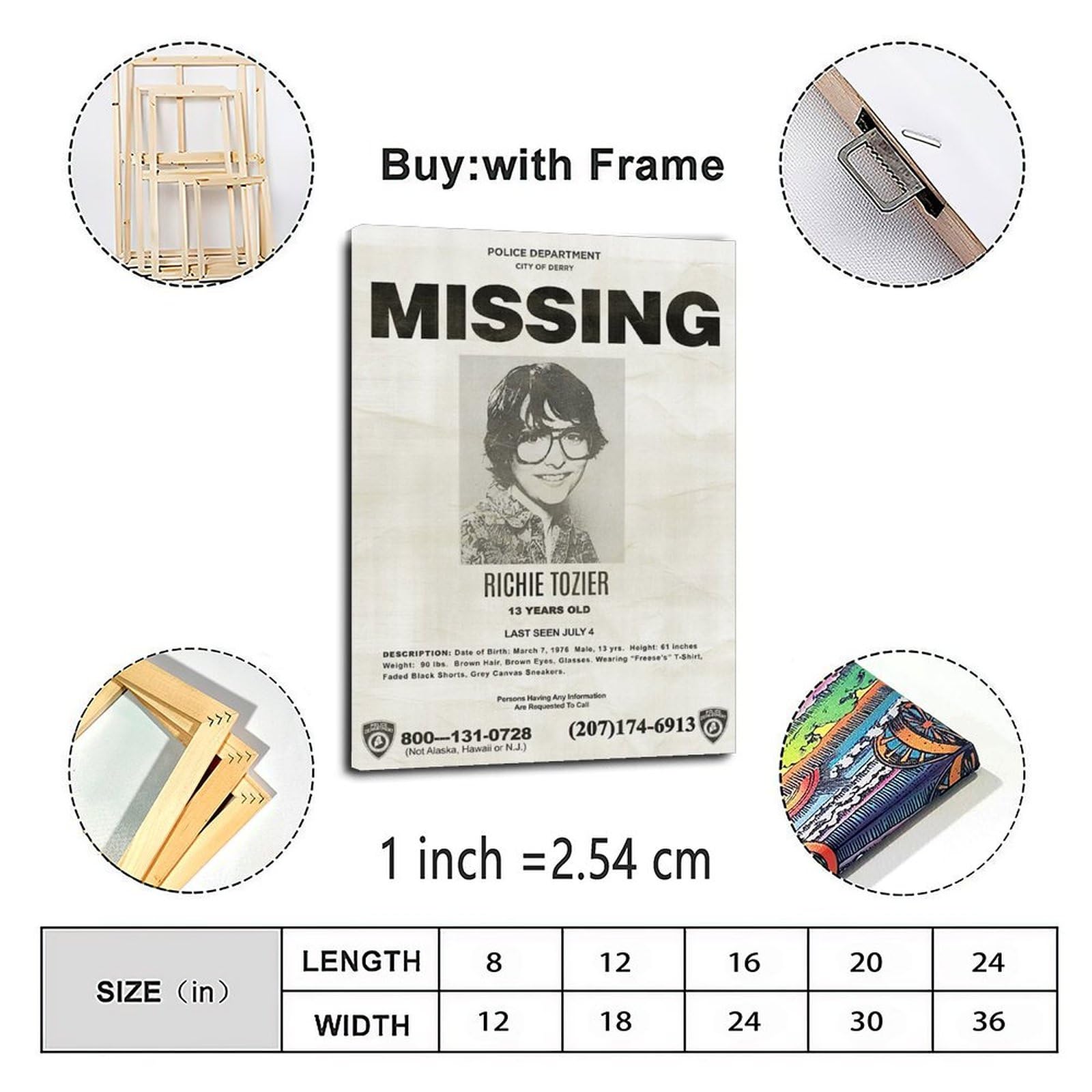 Amazon.com: MJFHERQ Vintage Richie Tozier Missing Poster Canvas 