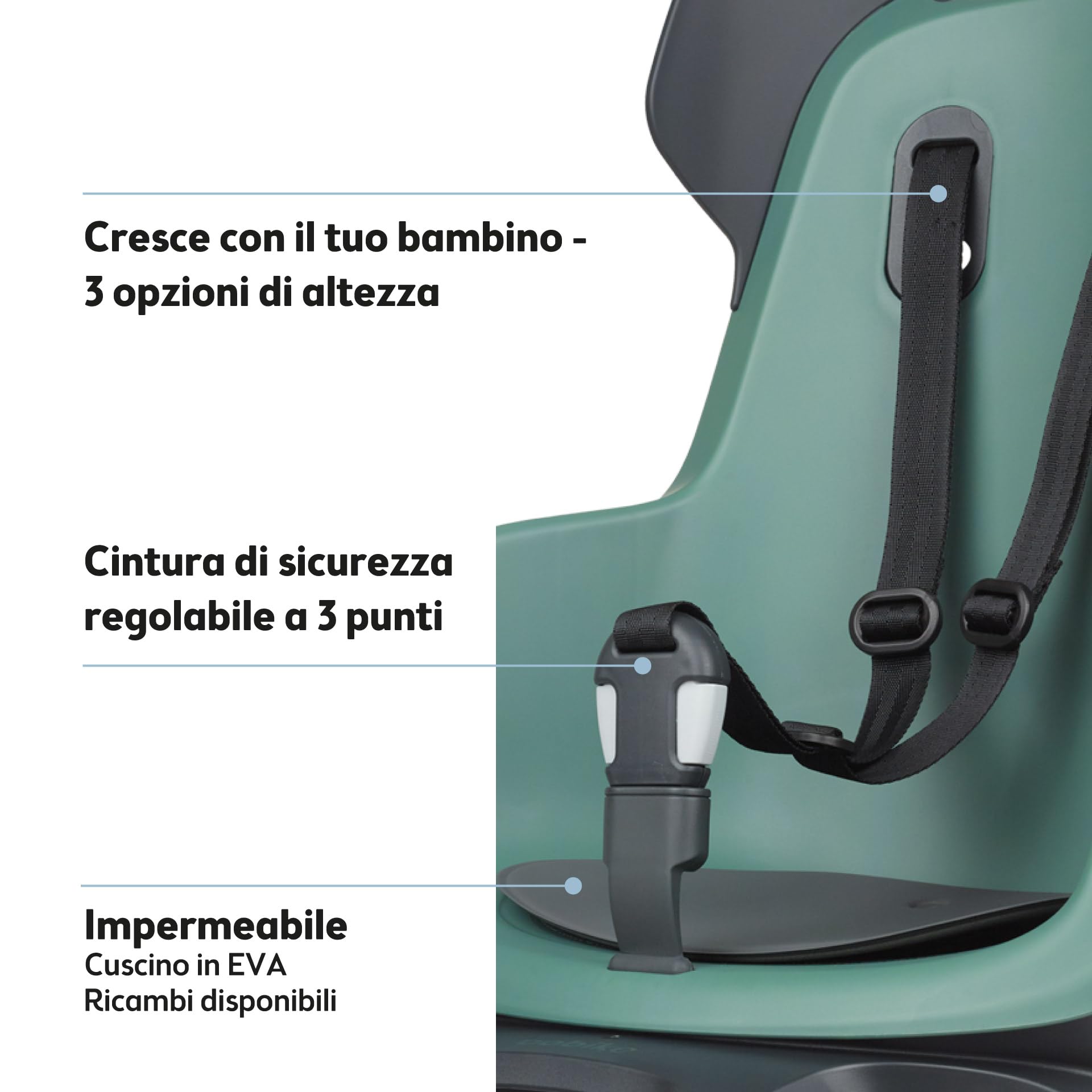 Bobike Rear Child Bike Seat Go Mik-HD System - Seggiolino Unisex-Baby