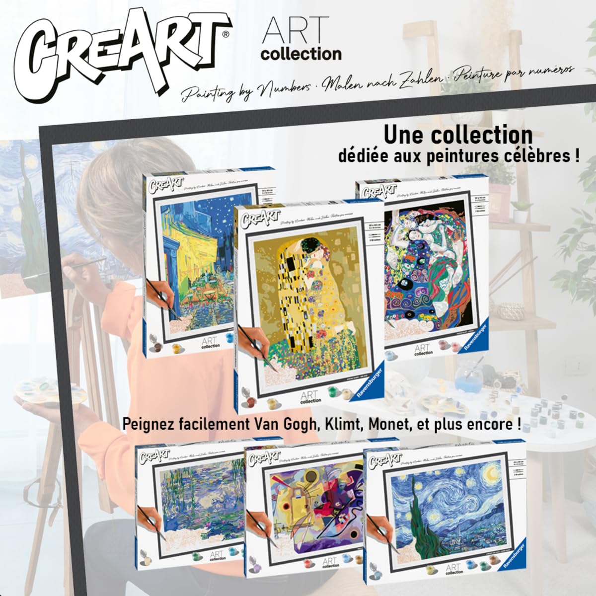 Ravensburger – CreArt 30x40 cm – Adulte – Peinture par numéros – Le Cri – Art Collection – Activité détente et créative – 23691