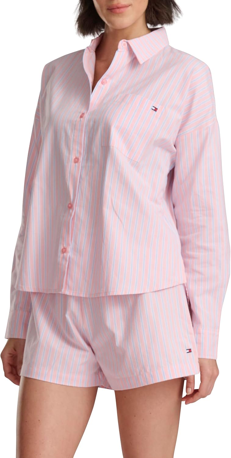 Tommy Hilfiger womens Longsleeve Boyfriend Fit Sleepshirt - Image 2