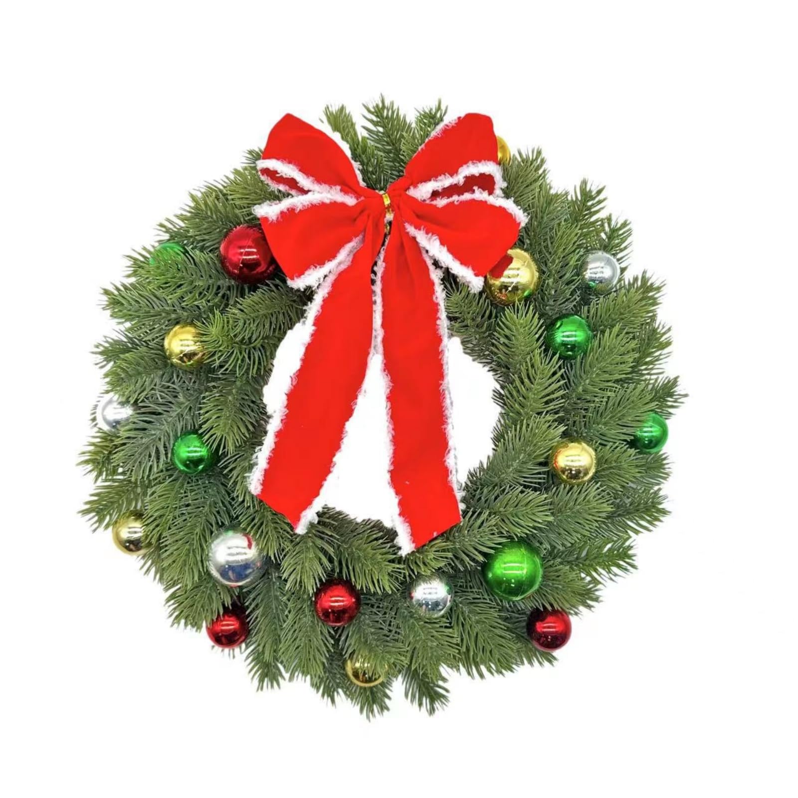 Tsophreniq Illuminated Christmas Wreath Decoration 33CM Battery Operated Door Wreath Hanging Ornament for Wall Mantels Window Glowing Christmas