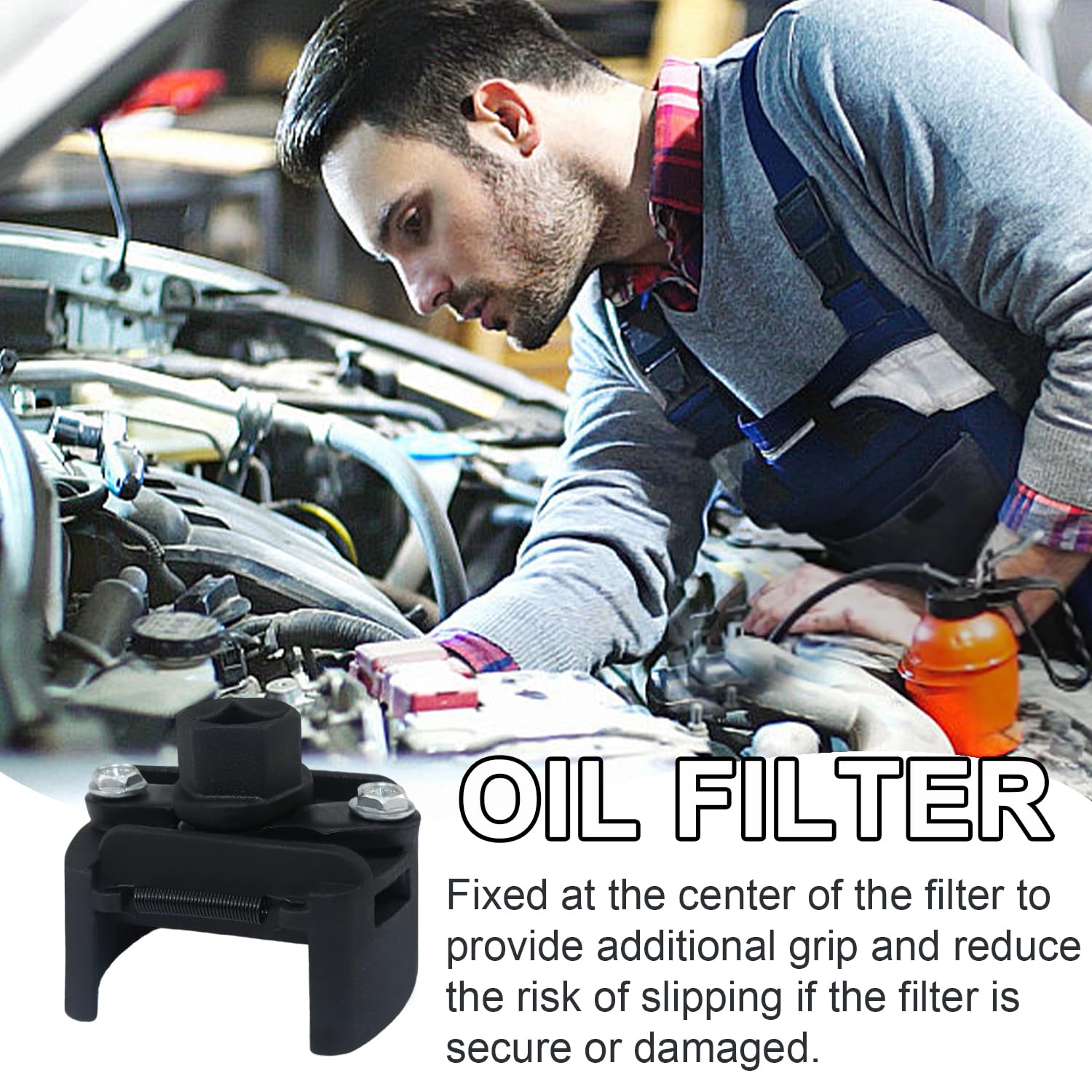 Chiave Per Filtro Olio Regolabile 60-80 Mm, Attacco 1/2 Pollice (12,5 Mm), Universale Per Auto E Moto
